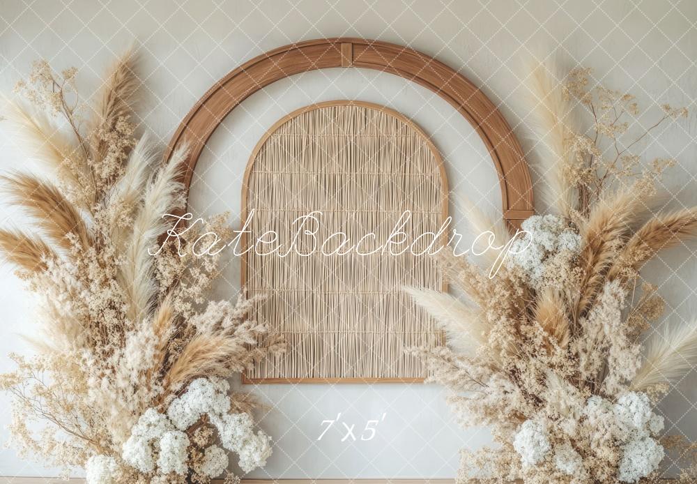 TEST Boho Floral Arch Neutrale Foto Achtergrond Designed by Mini MakeBelieve