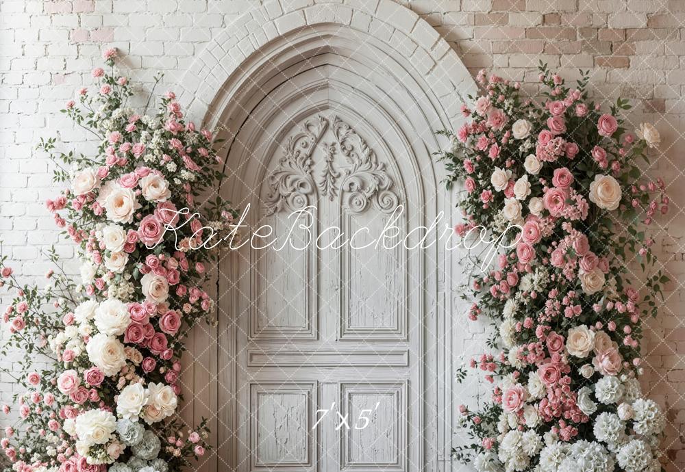 Kate Spring Flower Arch Vintage Door Backdrop Designed by Emetselch