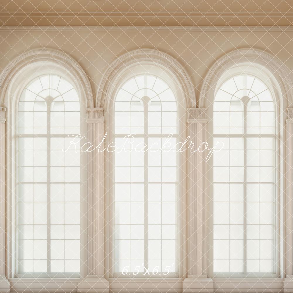 Kate Retro White Arched Windows Backdrop Designed by Emetselch