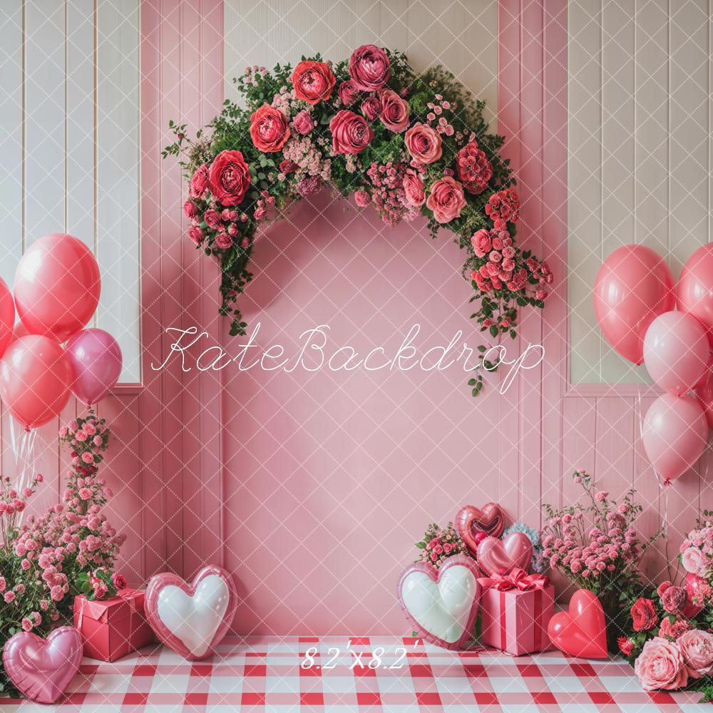 Kate Valentine's Day Rose Arch Balloon Backdrop Designed by Emetselch