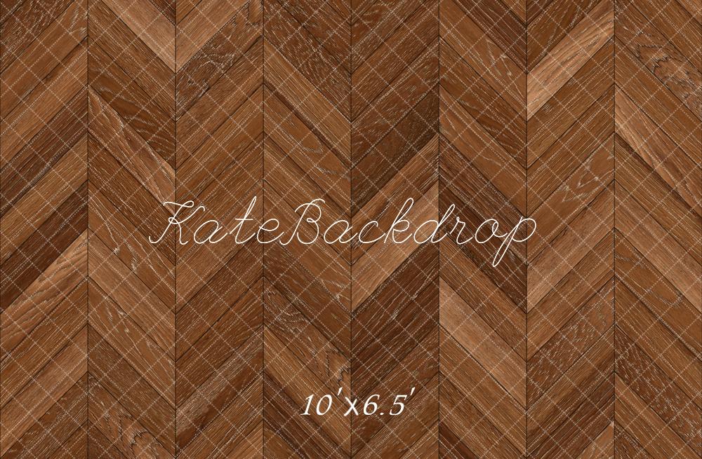 Brown Herringbone Wooden Floor Foto Achtergrond Designed by Kate Image