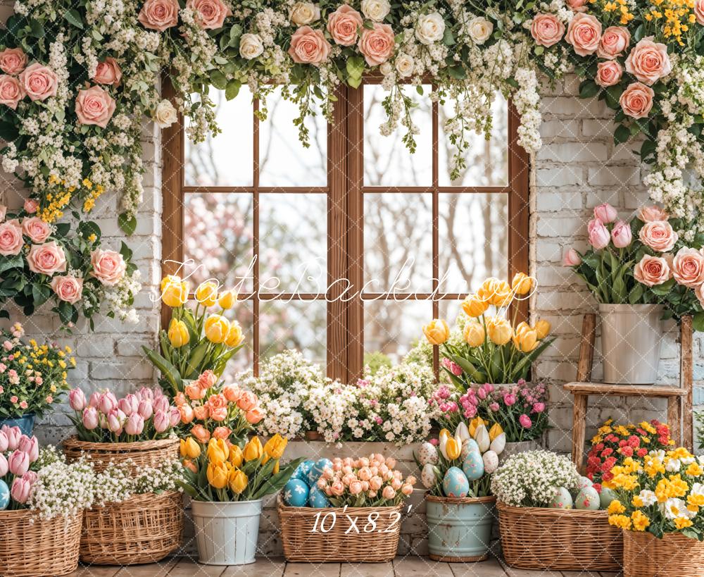 Kate Easter Flower Arch Spring Window Backdrop Designed by Emetselch