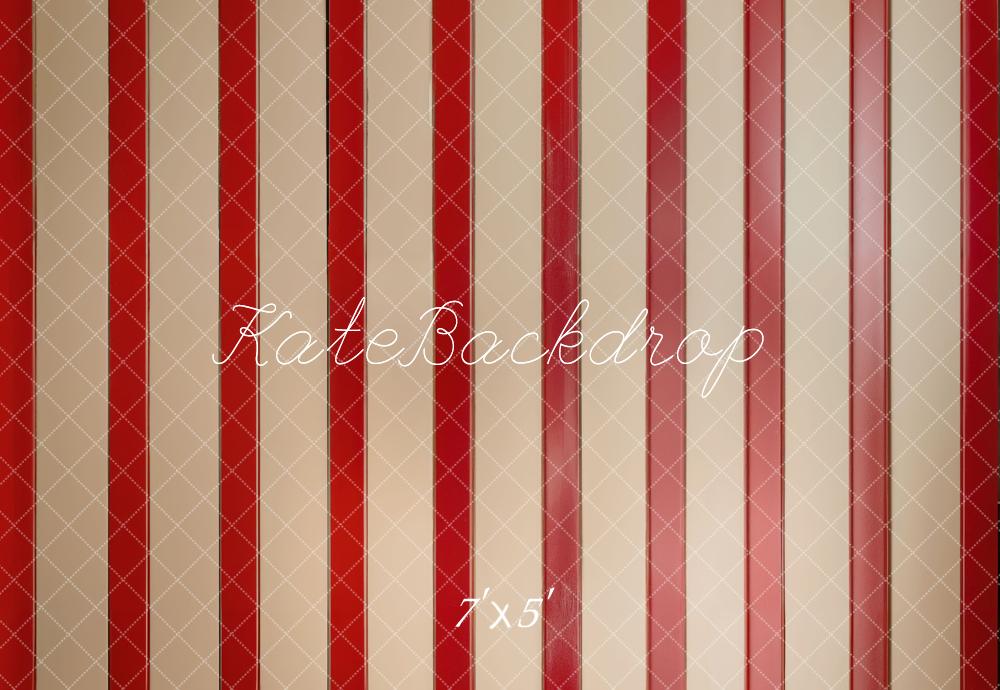 Kate Red Striped Vintage Floor Backdrop Designed by Emetselch