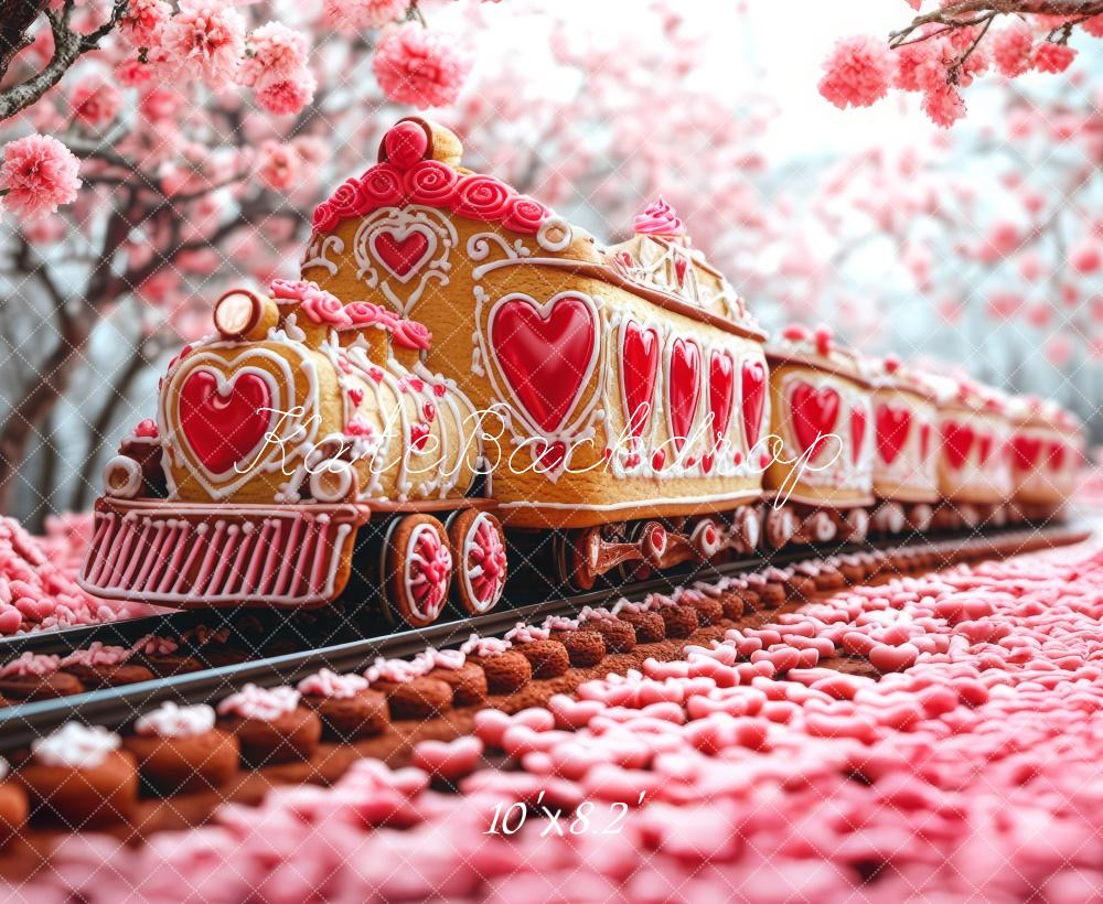 Kate Valentine Cookie Heart Polar Train Backdrop Designed by Mini MakeBelieve