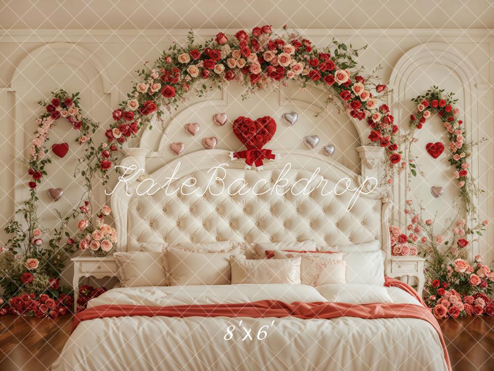 Kate Valentine Headboard Floral Arch Backdrop Designed by Emetselch