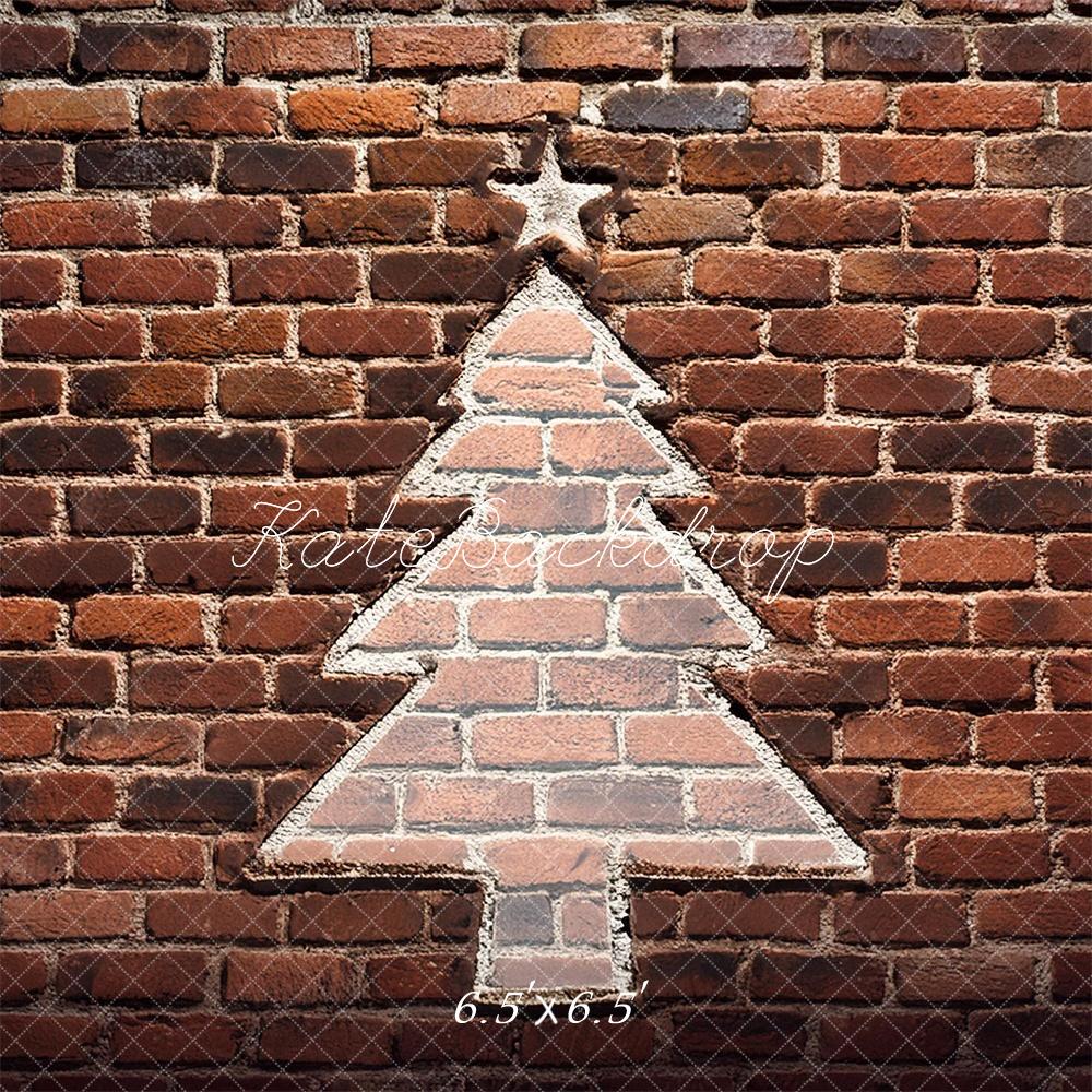 Kate Christmas Trees on Brick Wall Backdrop Designed by Megan Leigh Photography