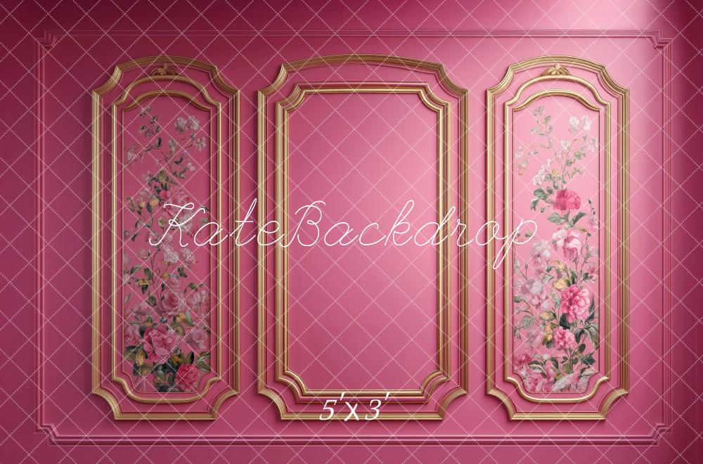 Kate Pink Floral Panel Vintage Wall Backdrop Designed by Patty Roberts