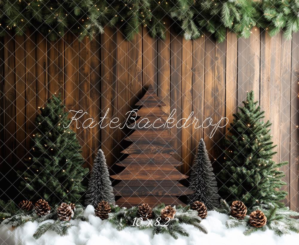 Kate Christmas Pine Tree Wooden Backdrop Designed by Patty Roberts