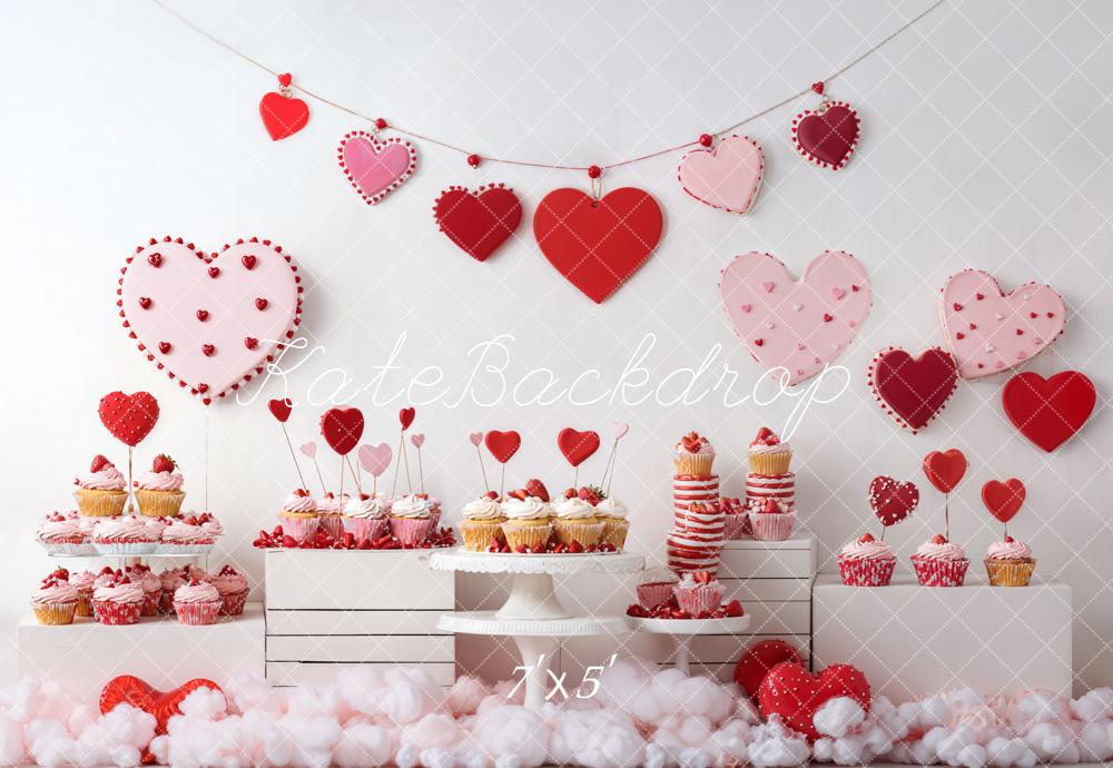 Fondo de cupcake de postre en forma de corazón Valentine's diseñado por Emetselch