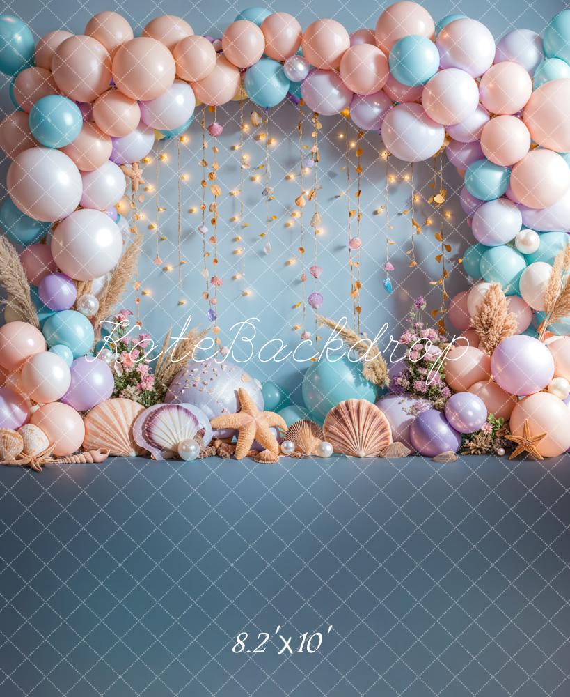 Kate Mermaid Balloon Arch Ocean Backdrop Designed by Emetselch