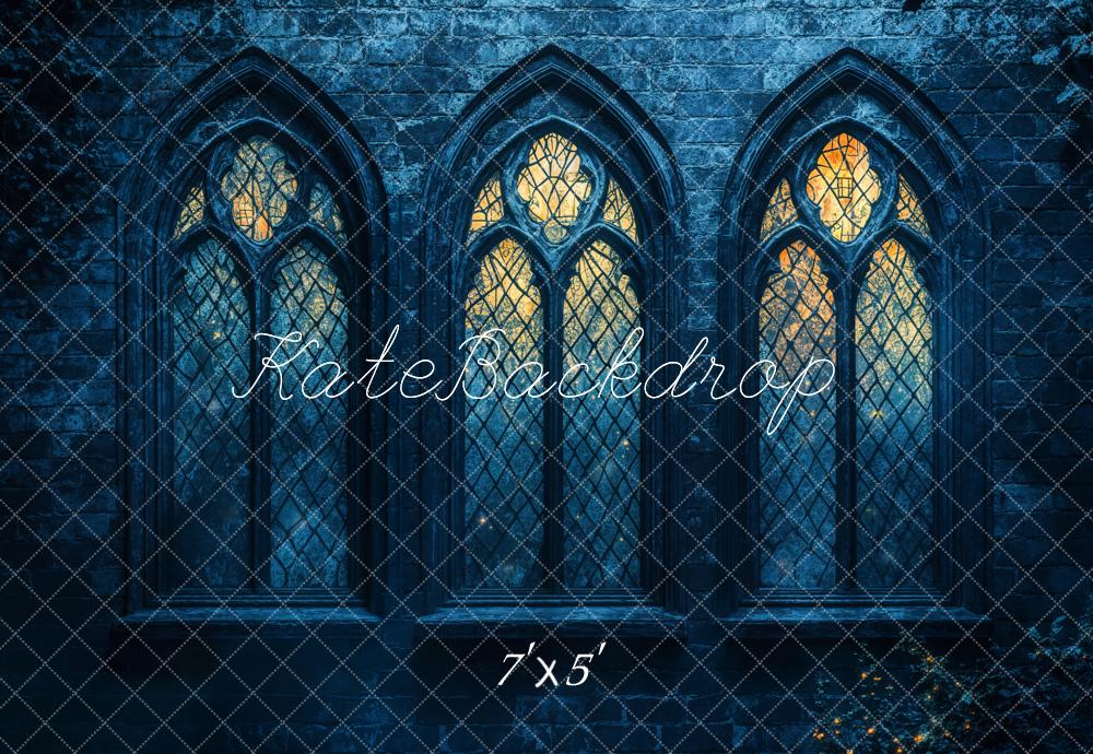 Kate Halloween Gothic Church Window Backdrop Designed by Emetselch