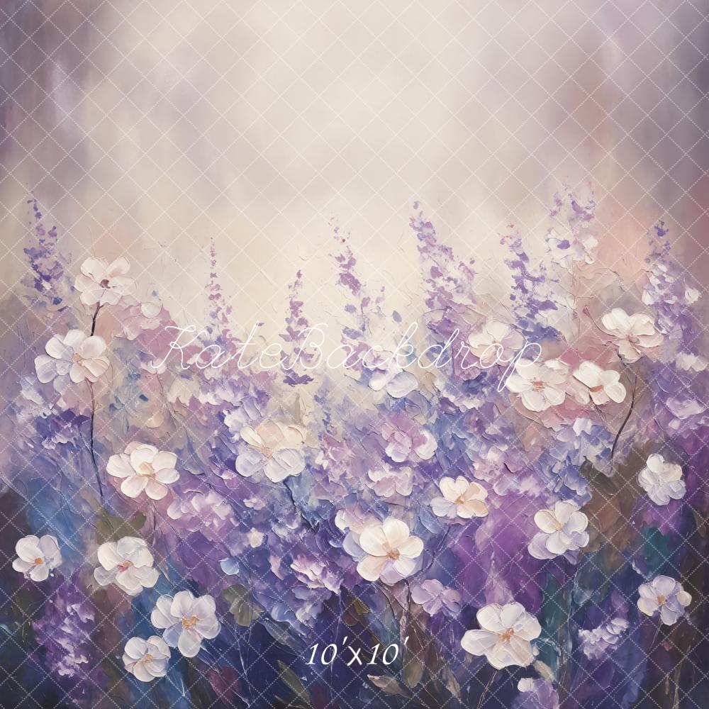 Kate Fine Art Floral Pastel Purple Backdrop Designed by Emetselch