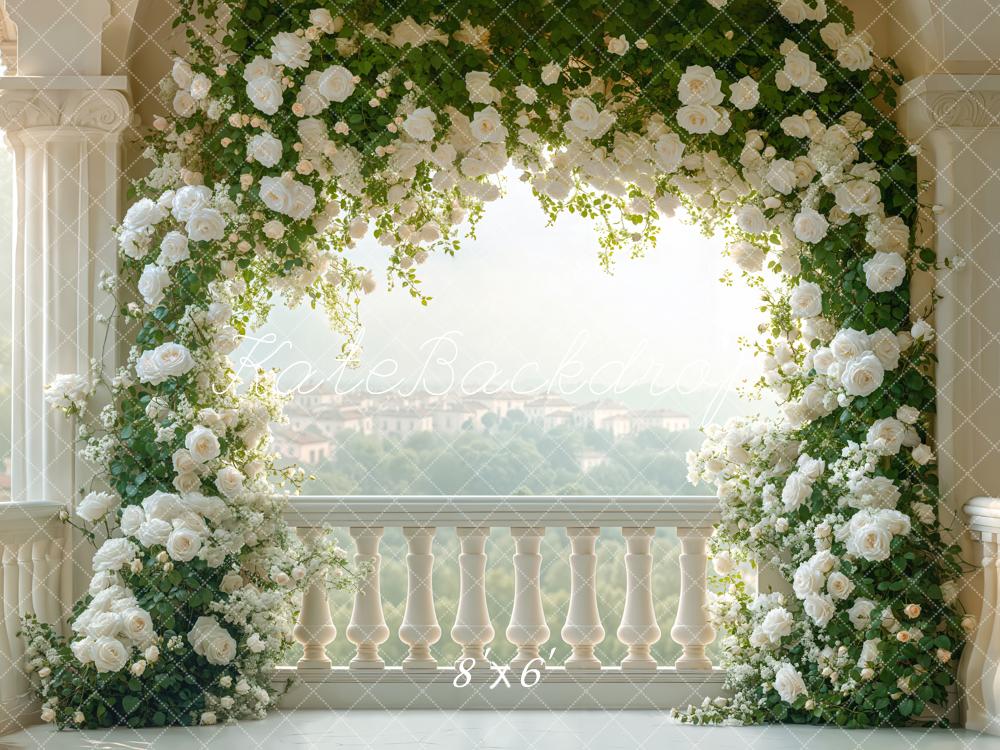 Kate Wedding Flower Arch Balcony Backdrop Designed by Emetselch