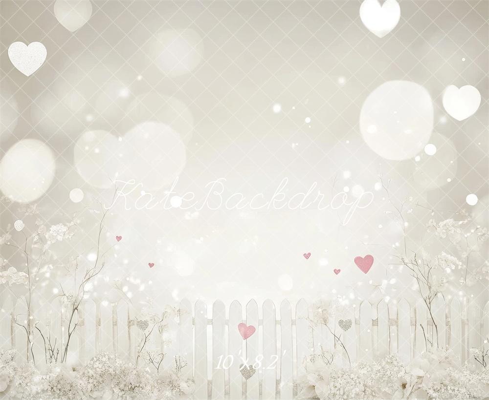 Kate Valentine Bokeh Blossoms Hearts Backdrop Designed by Lidia Redekopp