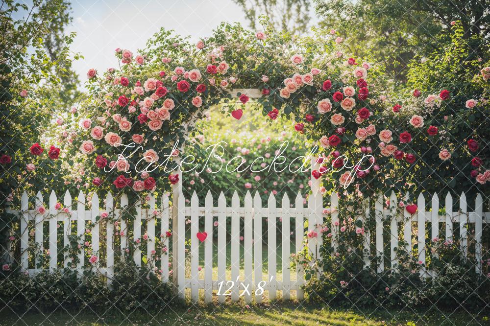 Kate Valentine Flower Arch Garden Fence Backdrop Designed by Emetselch