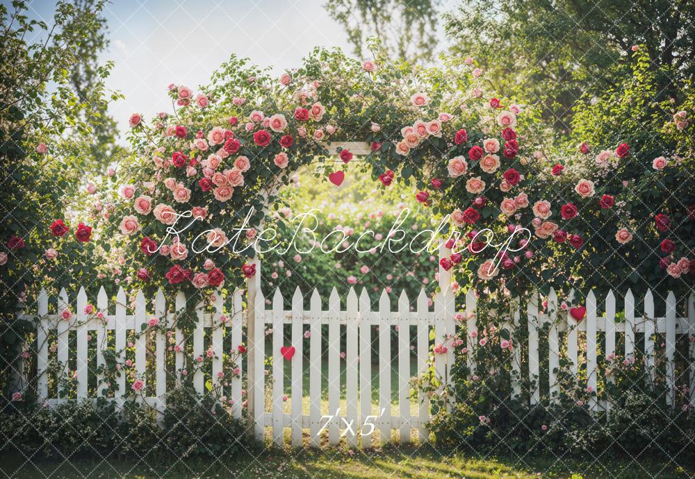 Kate Valentine Flower Arch Garden Fence Backdrop Designed by Emetselch