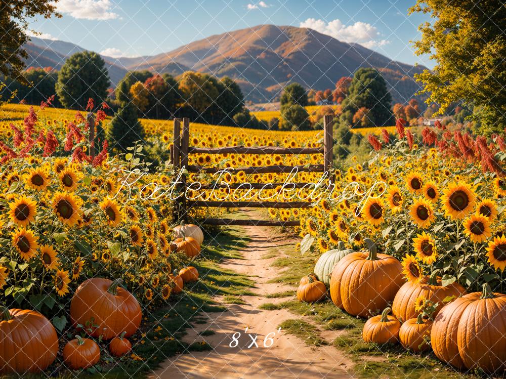 Campo de Calabazas y Girasoles de Otoño Diseño por Emetselch