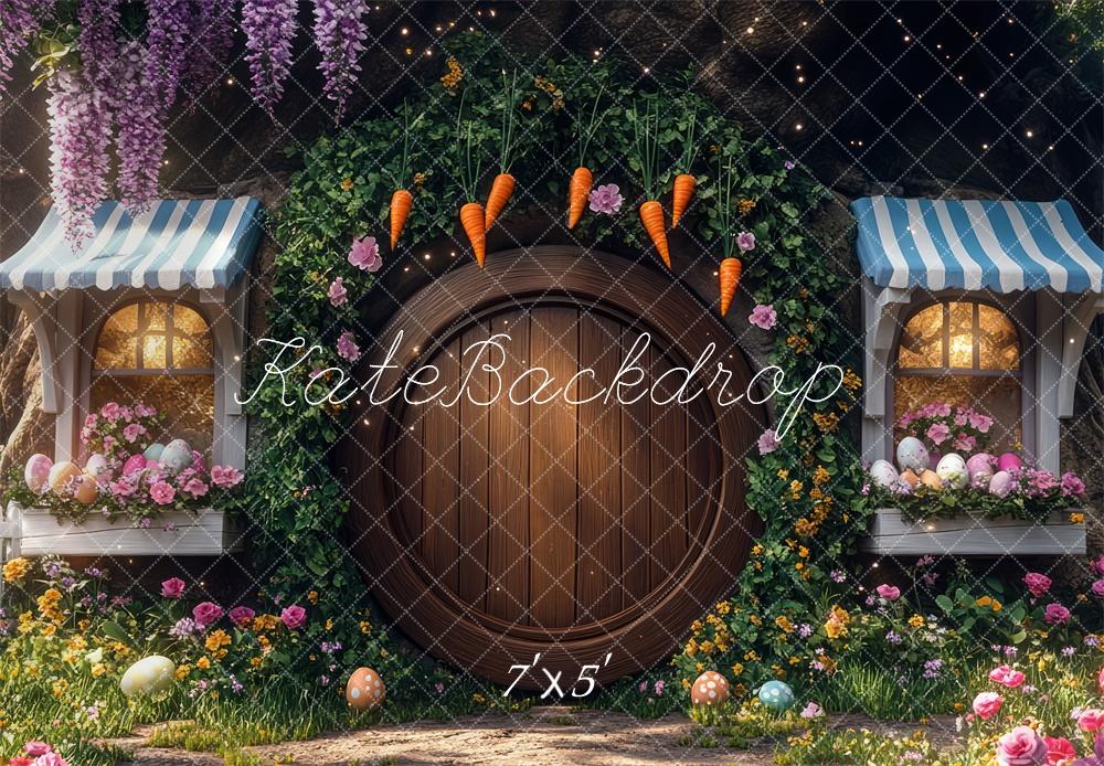 Kate Easter Bunny Hobbit Door Floral Backdrop Designed by Mini MakeBelieve