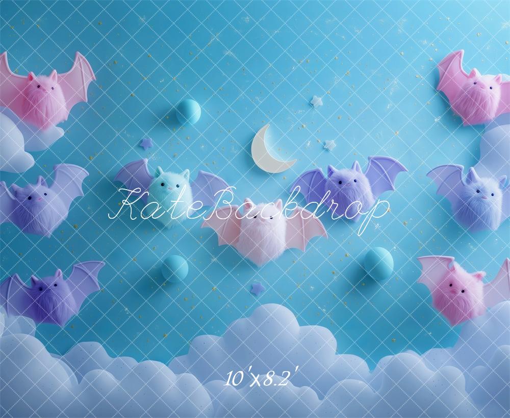 Halloween Cake Smash Pastel Bats Clouds Foto Achtergrond Designed by Patty Roberts