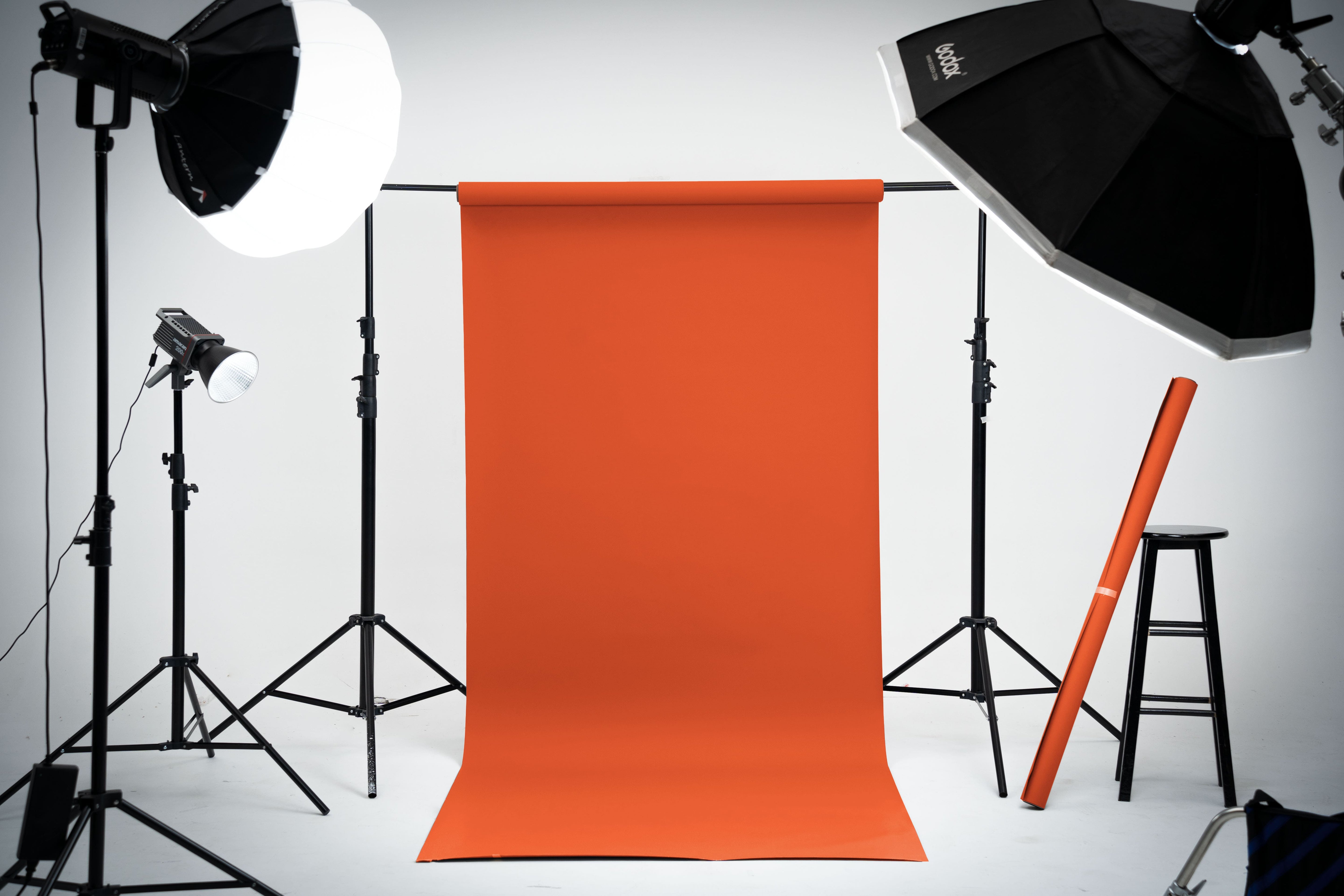 Kate Bright Orange Seamless Paper Backdrop for Photography