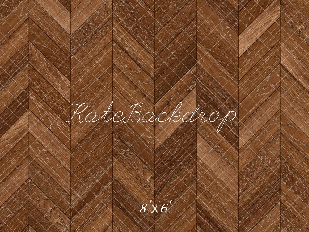 Brown Herringbone Wooden Floor Foto Achtergrond Designed by Kate Image