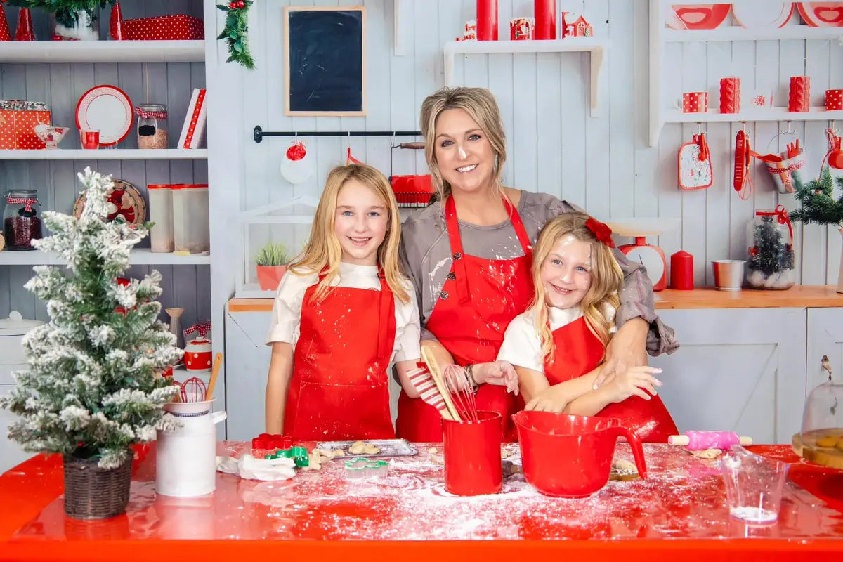 Kate Christmas Kitchen Backdrop White Wall for Photography