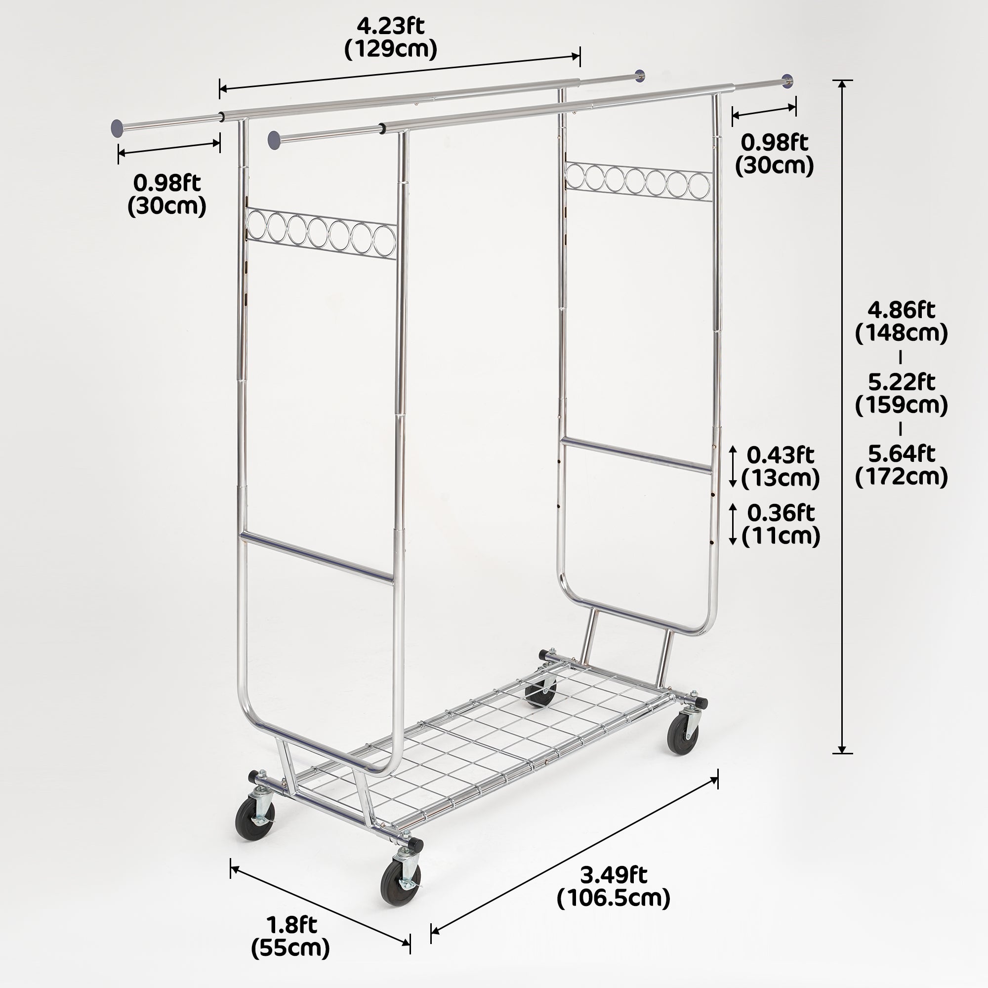 （Pre-sale）Kate Equipment Rolling Backdrop Storage Stand with Hanging Rods(US ONLY)（20% off discount code: E20）