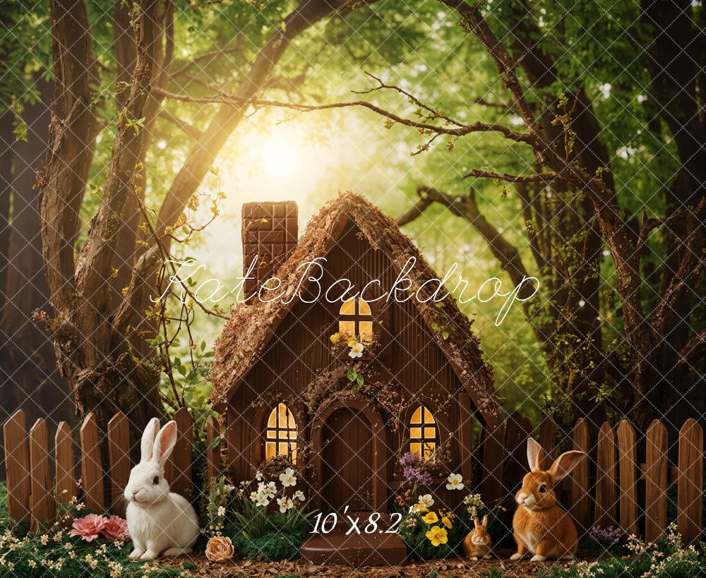 Kate Easter Forest Bunny Cottage Backdrop Designed by Emetselch