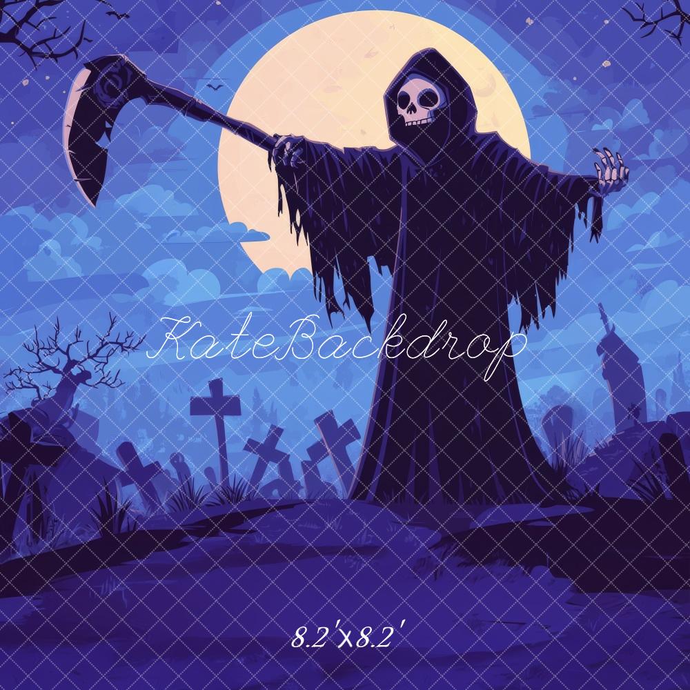 Fondo de Cementerio de Grim Reaper de Halloween diseñado por Lidia Redekopp