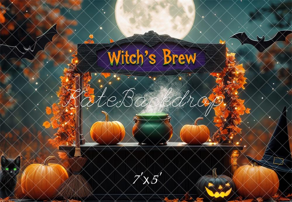 Kate Halloween Witch's Brew Stand Moon Backdrop Designed by Mini MakeBelieve