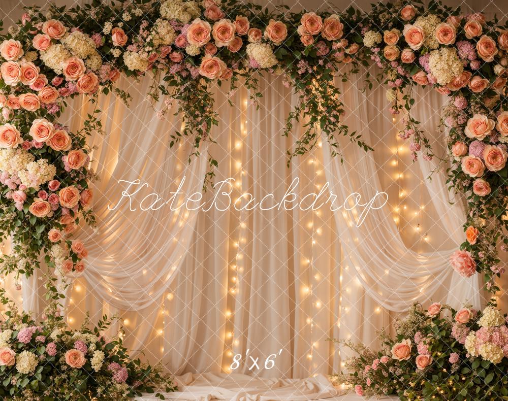 Kate Spring Romantic Curtains Floral Arch Backdrop Designed by Emetselch