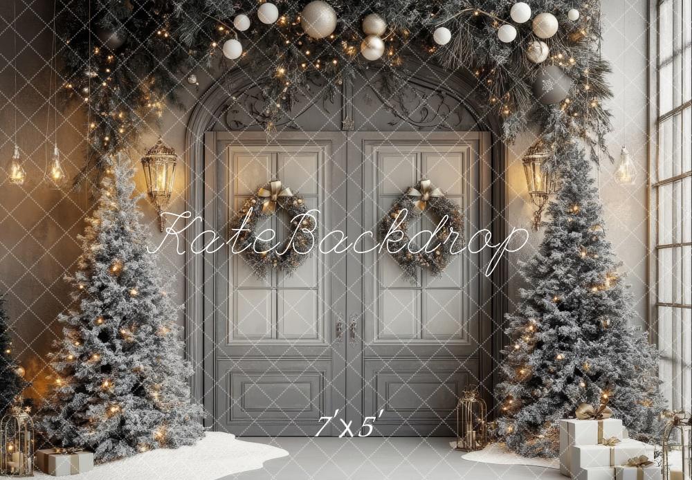 Kate Christmas Tree Winter Arched Door Backdrop Designed by Lidia Redekopp