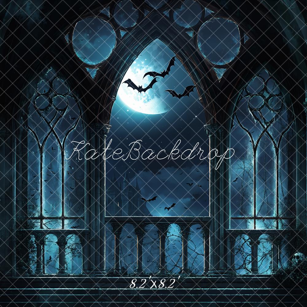 Halloween Gothic Castle Moonlight Foto Achtergrond Designed by Emetselch