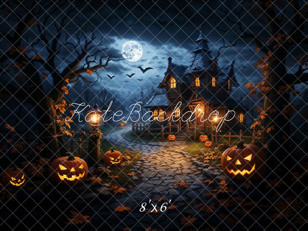 Halloween Pumpkin Magic Dark Forest Castle Backdrop Progettato da Emetselch