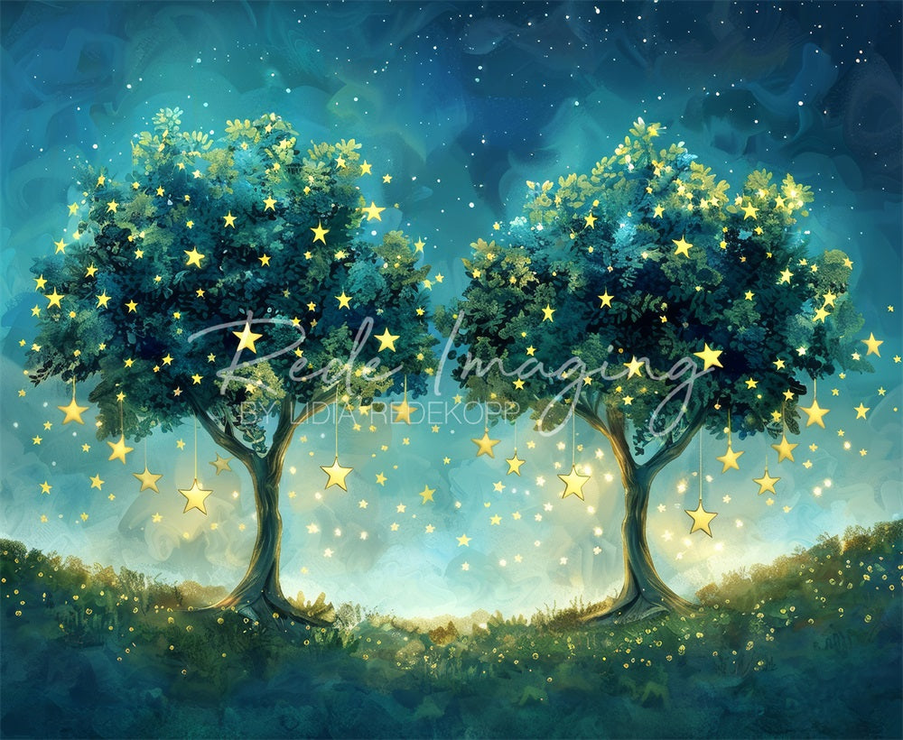 Sfondo Fantasy Forest Star Meadow Disegnato da Lidia Redekopp