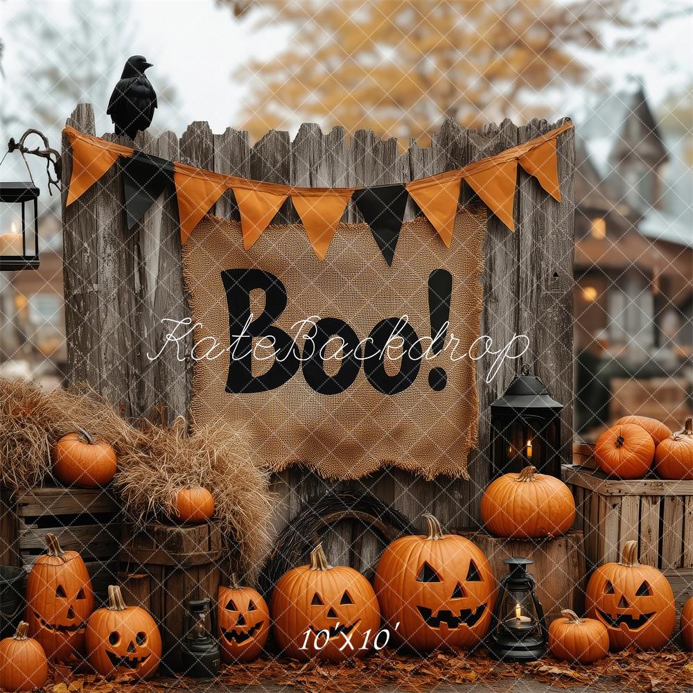 Backdrop Rustico di Halloween con Zucche Designed by Patty Roberts