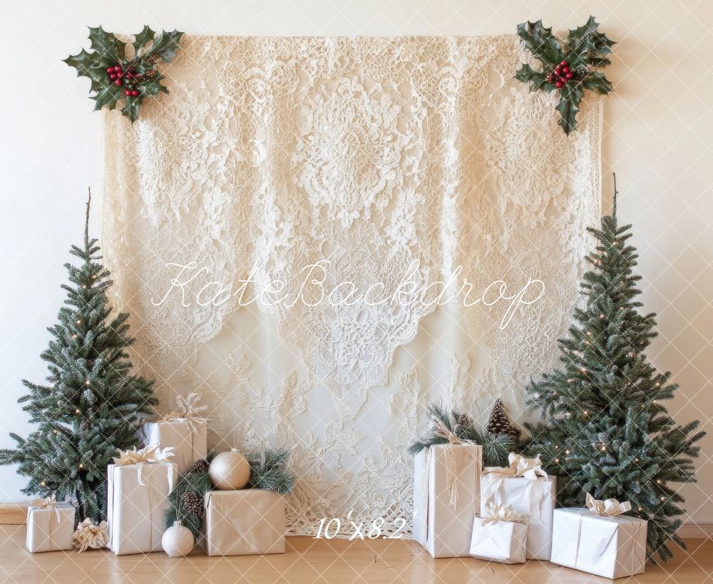 Kate Christmas Tree Boho Lace Backdrop Designed by Lidia Redekopp