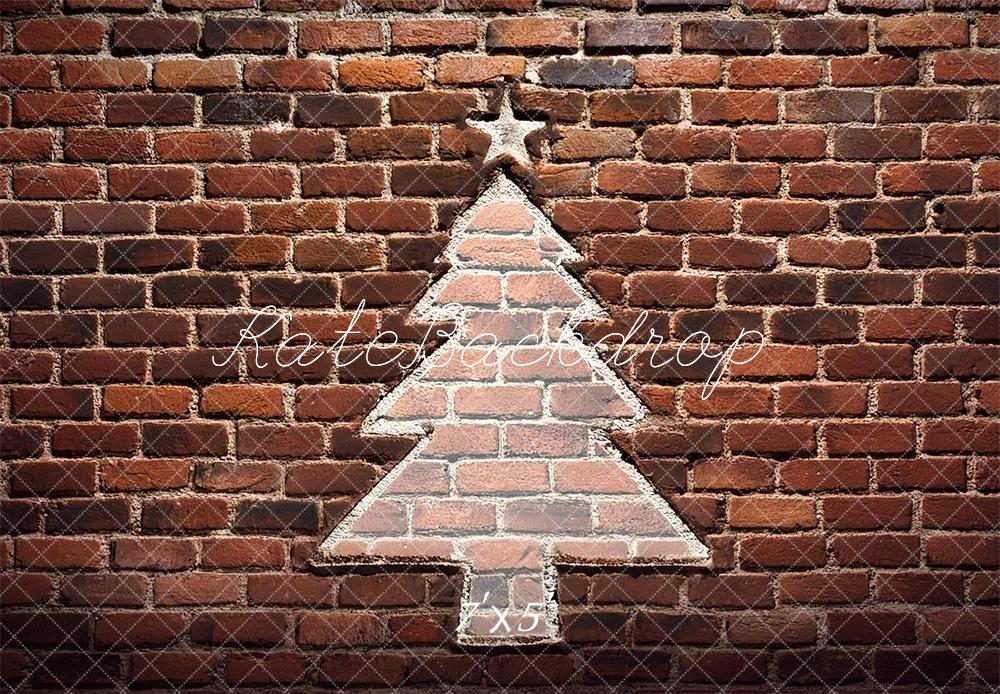 Kate Christmas Trees on Brick Wall Backdrop Designed by Megan Leigh Photography