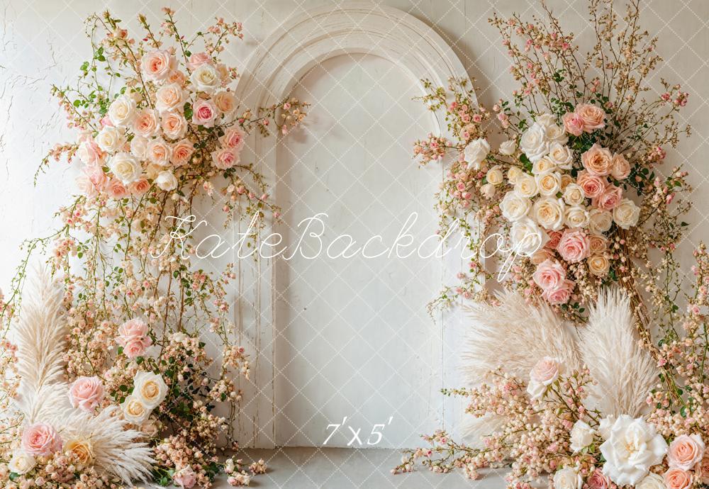 Kate Boho Spring Floral Arch Wedding Backdrop Designed by Emetselch