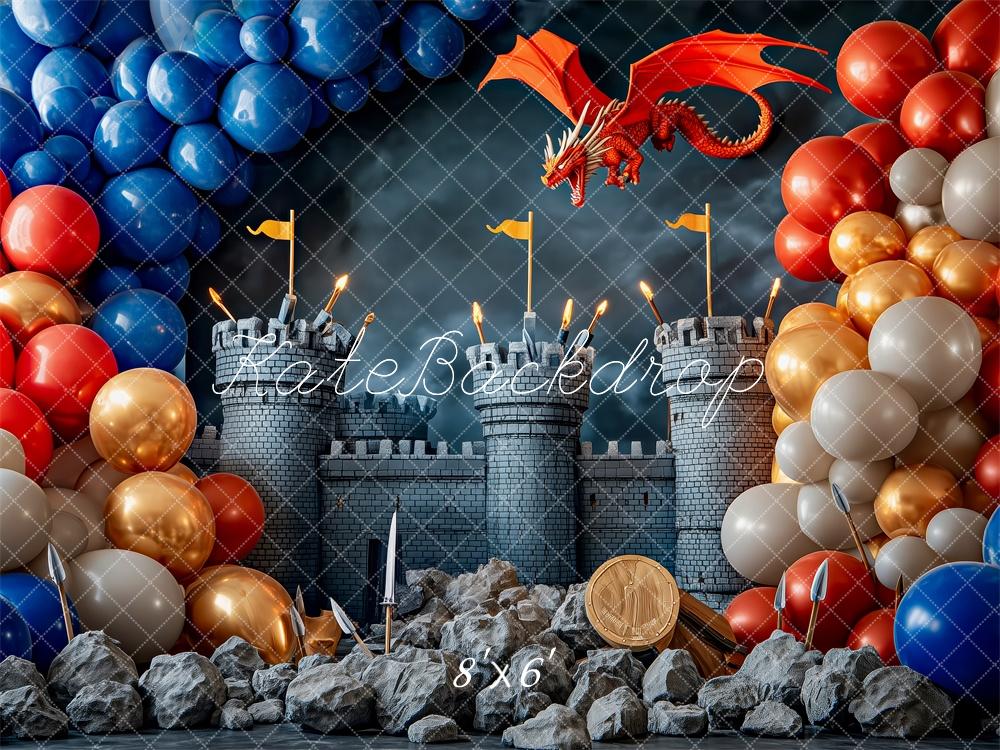 Kate Medieval Castle Dragon Balloon Backdrop Designed by Patty Roberts