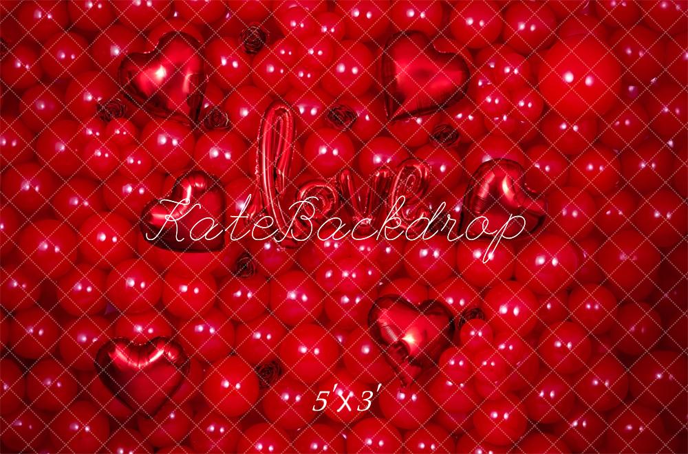 Kate Valentine Red Heart Balloon Backdrop Designed by Mini MakeBelieve