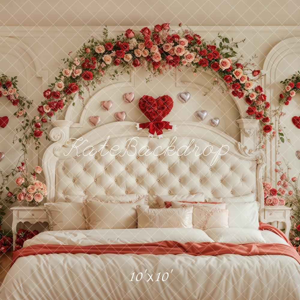 Kate Valentine Headboard Floral Arch Backdrop Designed by Emetselch