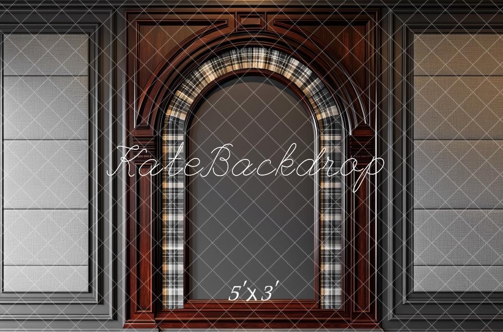 Kate Father's Day Elegant Plaid Archway Backdrop Designed by Mini MakeBelieve