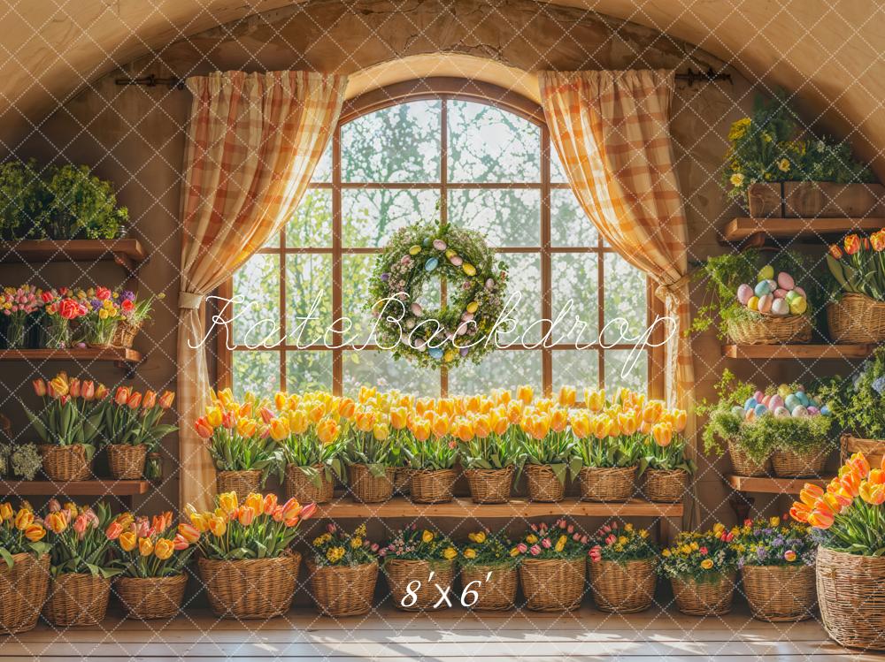 Kate Spring Tulip Easter Window Backdrop Designed by Emetselch