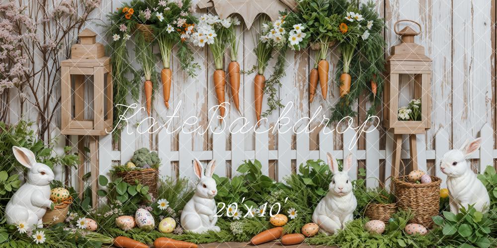 Kate Easter Bunny Carrot Grass Wood Backdrop Designed by Emetselch