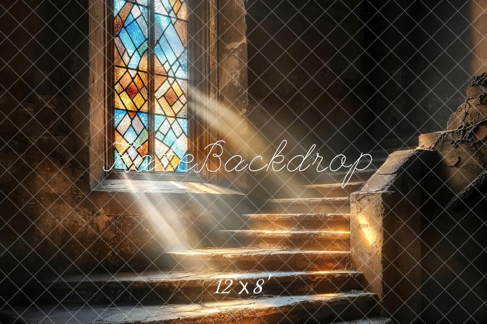 Kate Church Stained Glass Cascading Stairs Backdrop Designed by Emetselch