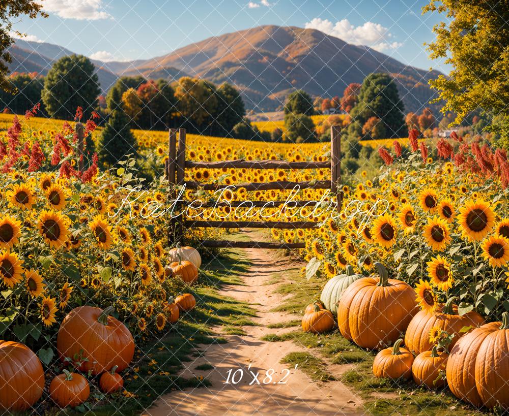 Campo de Calabazas y Girasoles de Otoño Diseño por Emetselch