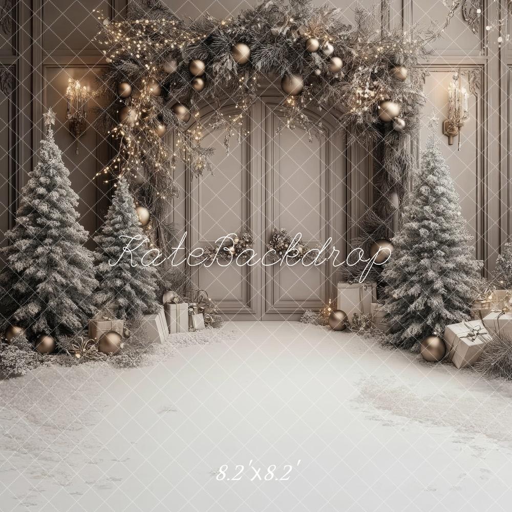 Kate Christmas Winter Retro Arched Door Backdrop Designed by Lidia Redekopp