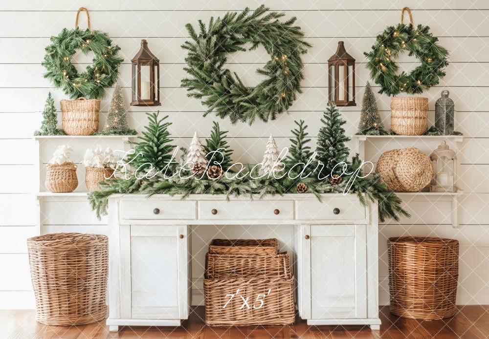 Kate Christmas Wreath Rustic Table Backdrop Designed by Patty Roberts