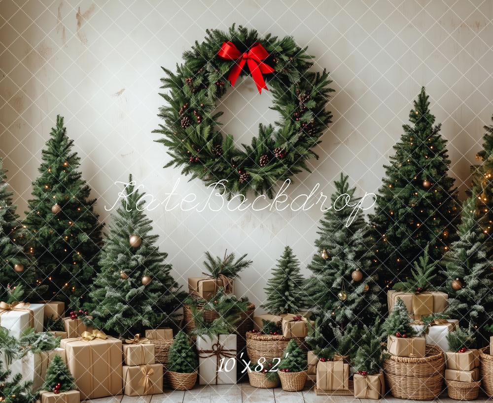 Kate Christmas Trees Wreath Basket Backdrop Designed by Patty Roberts